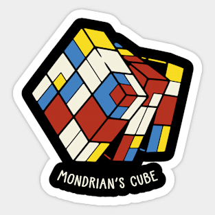 The Mondrian Rubik Cube by Tobe Fonseca Sticker